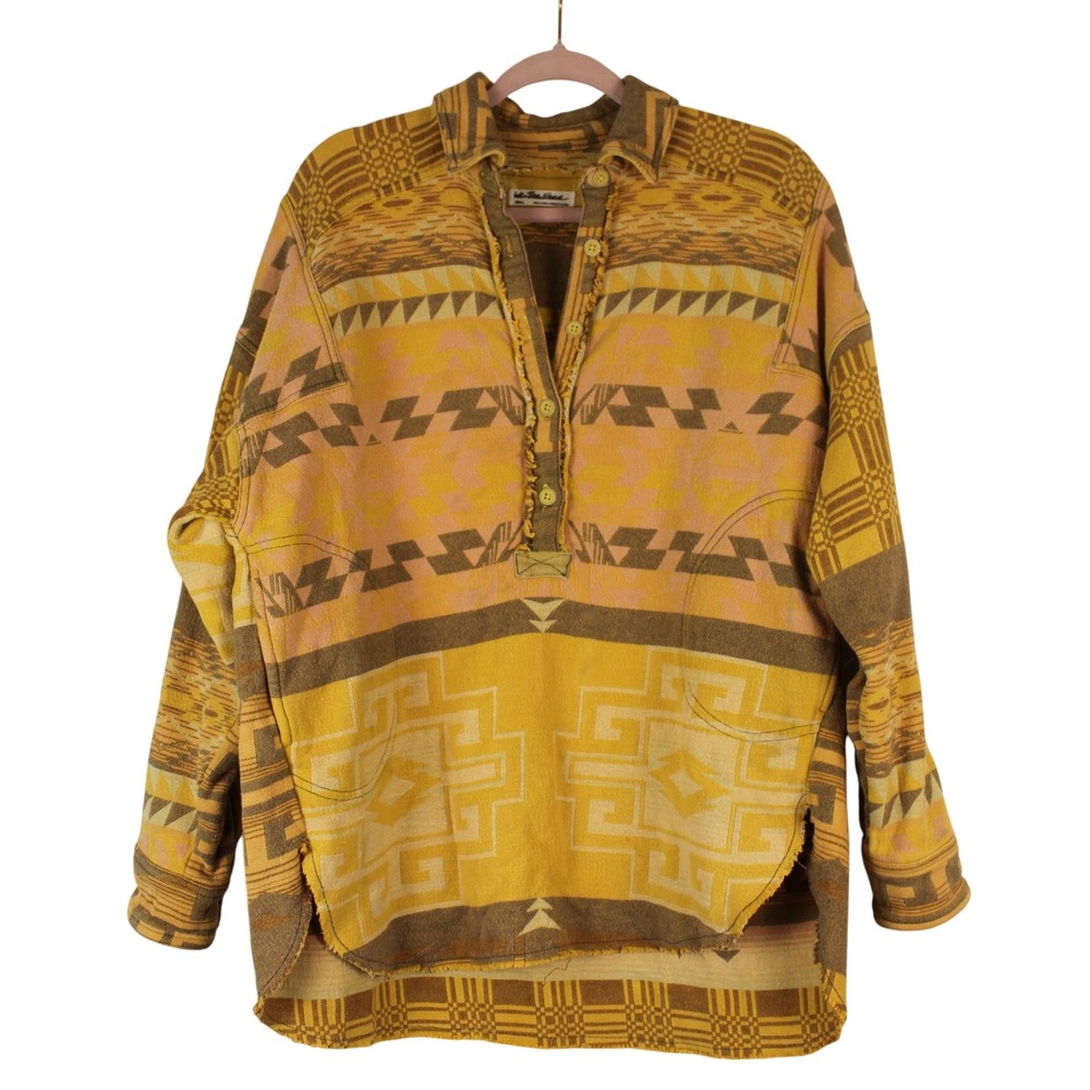 Free People We the Free Arizona Sky Boho Southwestern Oversized Pullover Top S